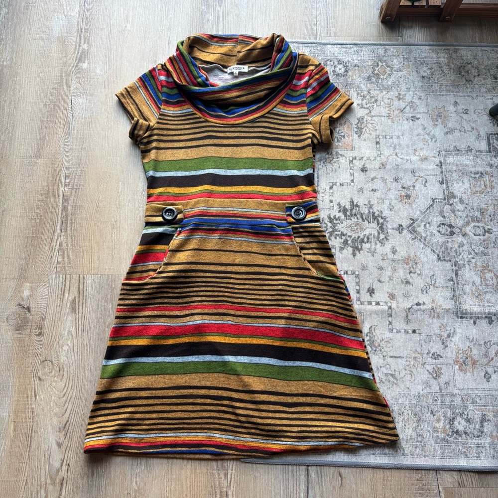 Colorful Striped Mini Dress